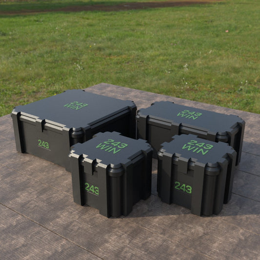 Filamelt Munitionsbox / Ammo Box .243 Win – Patronenbox ‘Klappdeckel’ – 20 / 25 / 50 / 100 Runden