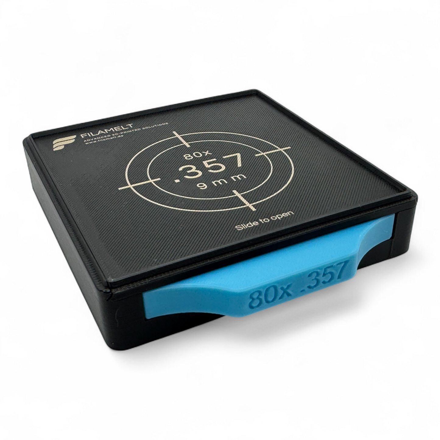 Diabolo-Box für 80x .357 / 9 mm – Praktisch, stapelbar, wiederverwendbar. Matchbox