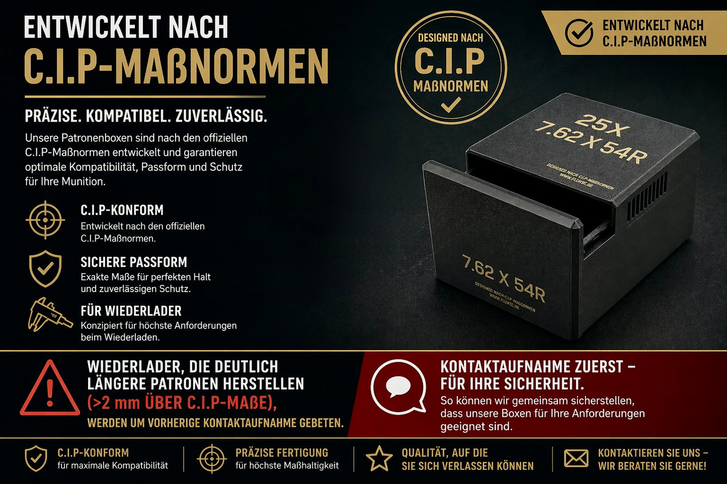Filamelt Munitionsbox / .50 BMG / ‘Schiebedeckel’ / Patronenbox, Ammo Box