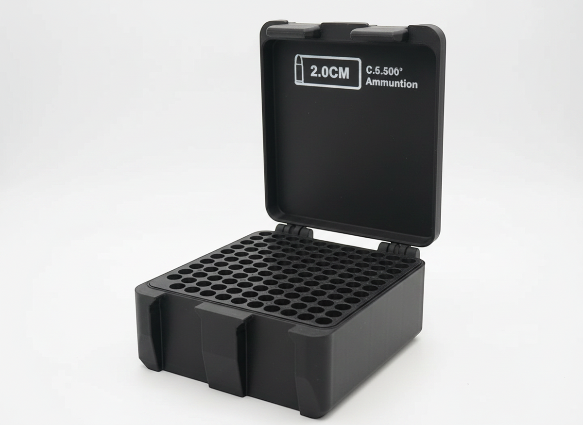Filamelt Munitionsbox / 204 Ruger / 'Klappdeckel' / Patronenbox, Ammo Box - 3D-Druck aus dem Westerwald