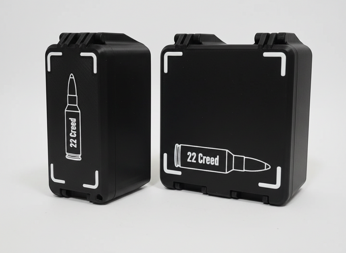 Filamelt Munitionsbox / 22 Creedmoor / 'Klappdeckel' / Patronenbox, Ammo Box - 3D-Druck aus dem Westerwald