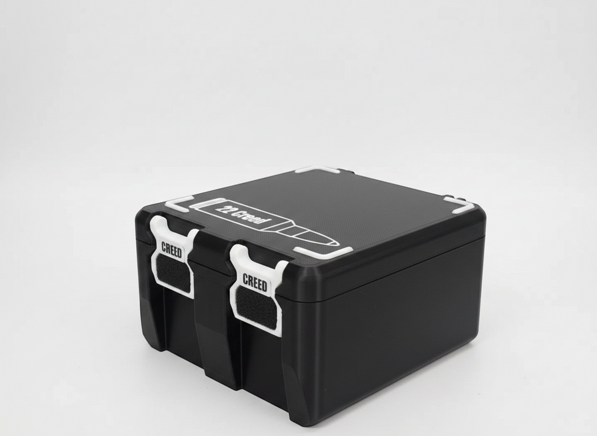Filamelt Munitionsbox / 22 Creedmoor / 'Klappdeckel' / Patronenbox, Ammo Box - 3D-Druck aus dem Westerwald