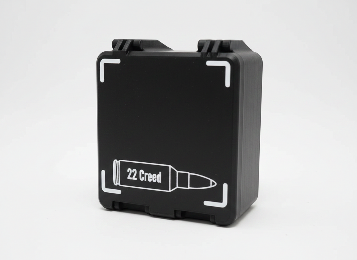 Filamelt Munitionsbox / 22 Creedmoor / 'Klappdeckel' / Patronenbox, Ammo Box - 3D-Druck aus dem Westerwald