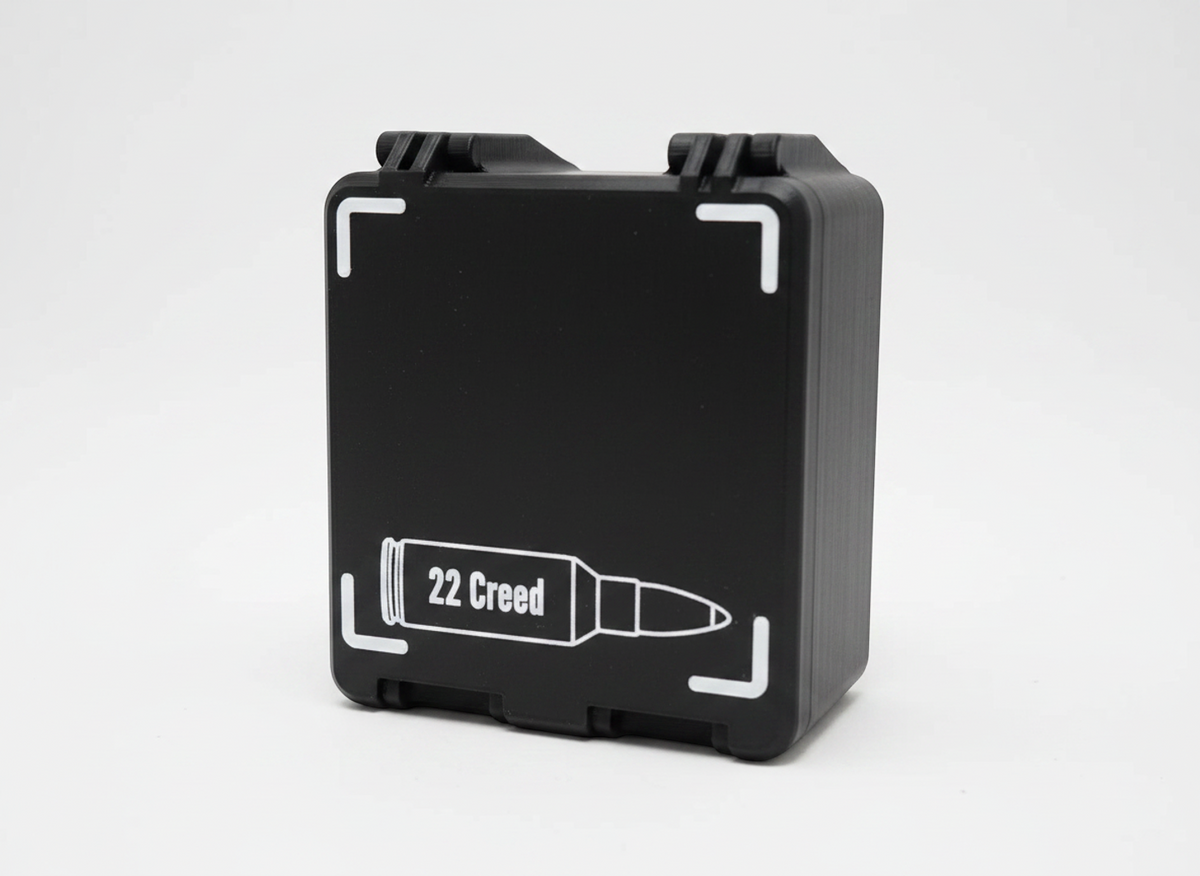 Filamelt Munitionsbox / 22 Creedmoor / 'Klappdeckel' / Patronenbox, Ammo Box - 3D-Druck aus dem Westerwald