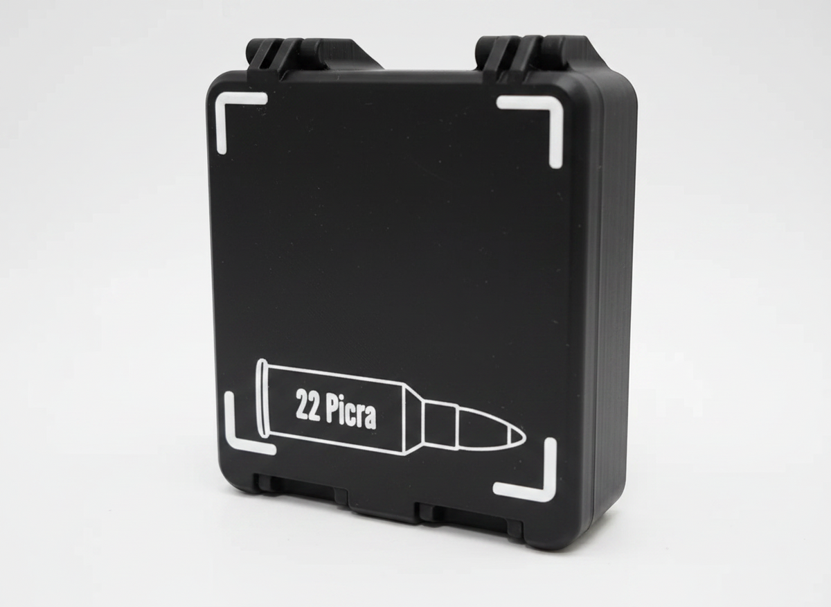 Filamelt Munitionsbox / 22 Picra / 'Klappdeckel' / Patronenbox, Ammo Box - 3D-Druck aus dem Westerwald