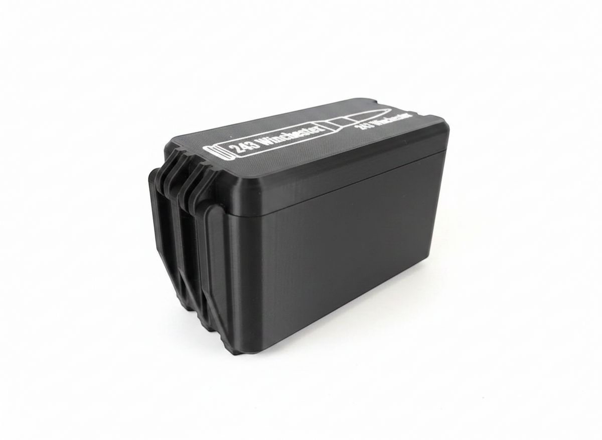 Filamelt Munitionsbox / 243 Winchester / 'Klappdeckel' / Patronenbox, Ammo Box - 3D-Druck aus dem Westerwald
