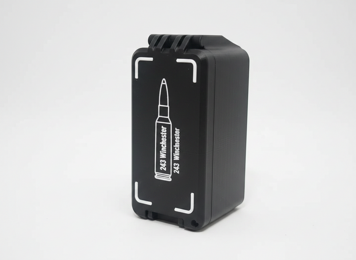 Filamelt Munitionsbox / 243 Winchester / 'Klappdeckel' / Patronenbox, Ammo Box - 3D-Druck aus dem Westerwald