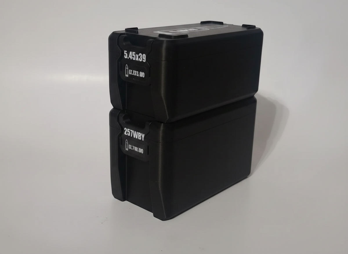 Filamelt Munitionsbox / 257 Weatherby Magnum / 'Klappdeckel' / Patronenbox, Ammo Box - 3D-Druck aus dem Westerwald