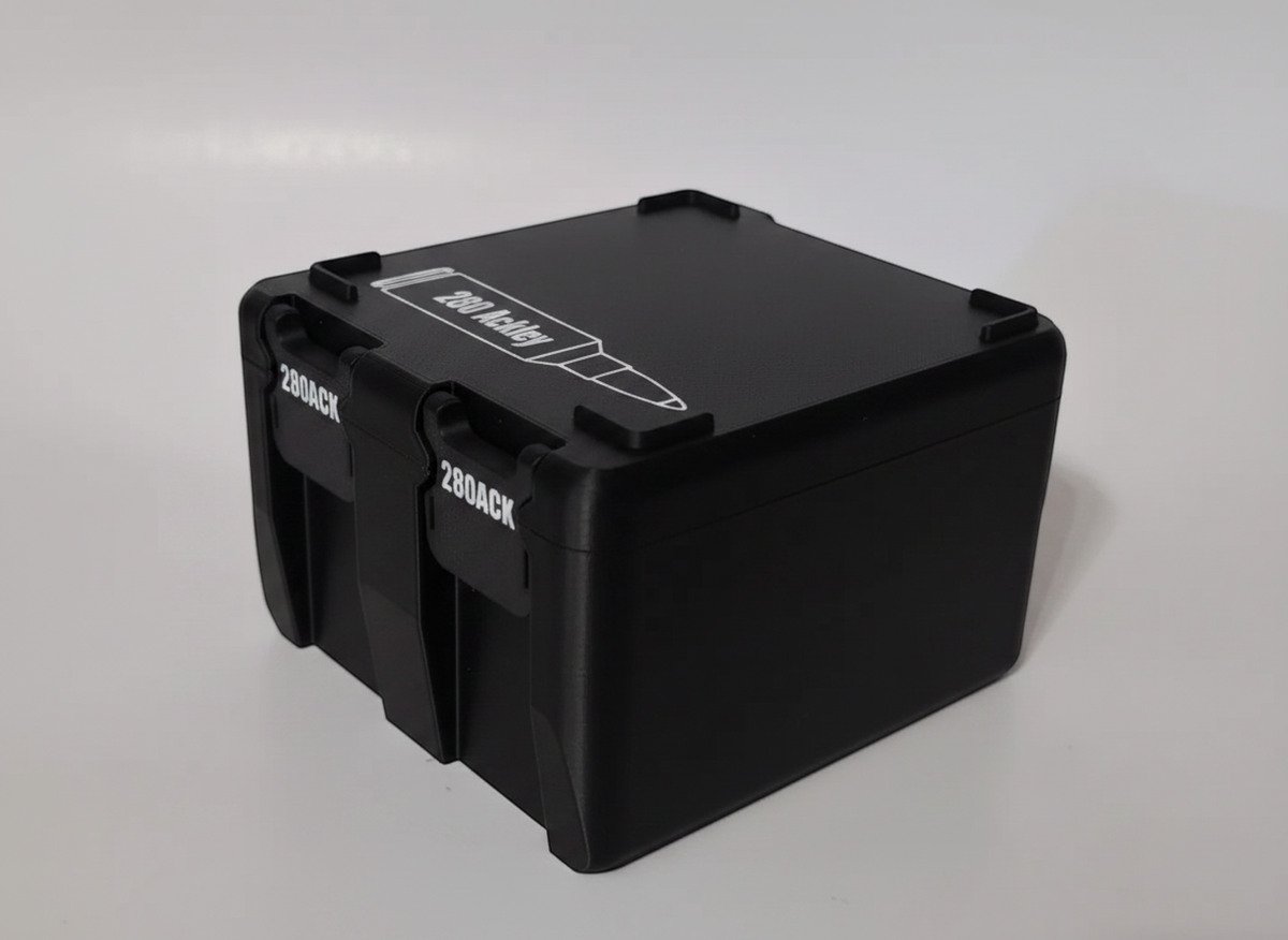 Filamelt Munitionsbox / 280 Ackley / 'Klappdeckel' / Patronenbox, Ammo Box - 3D-Druck aus dem Westerwald