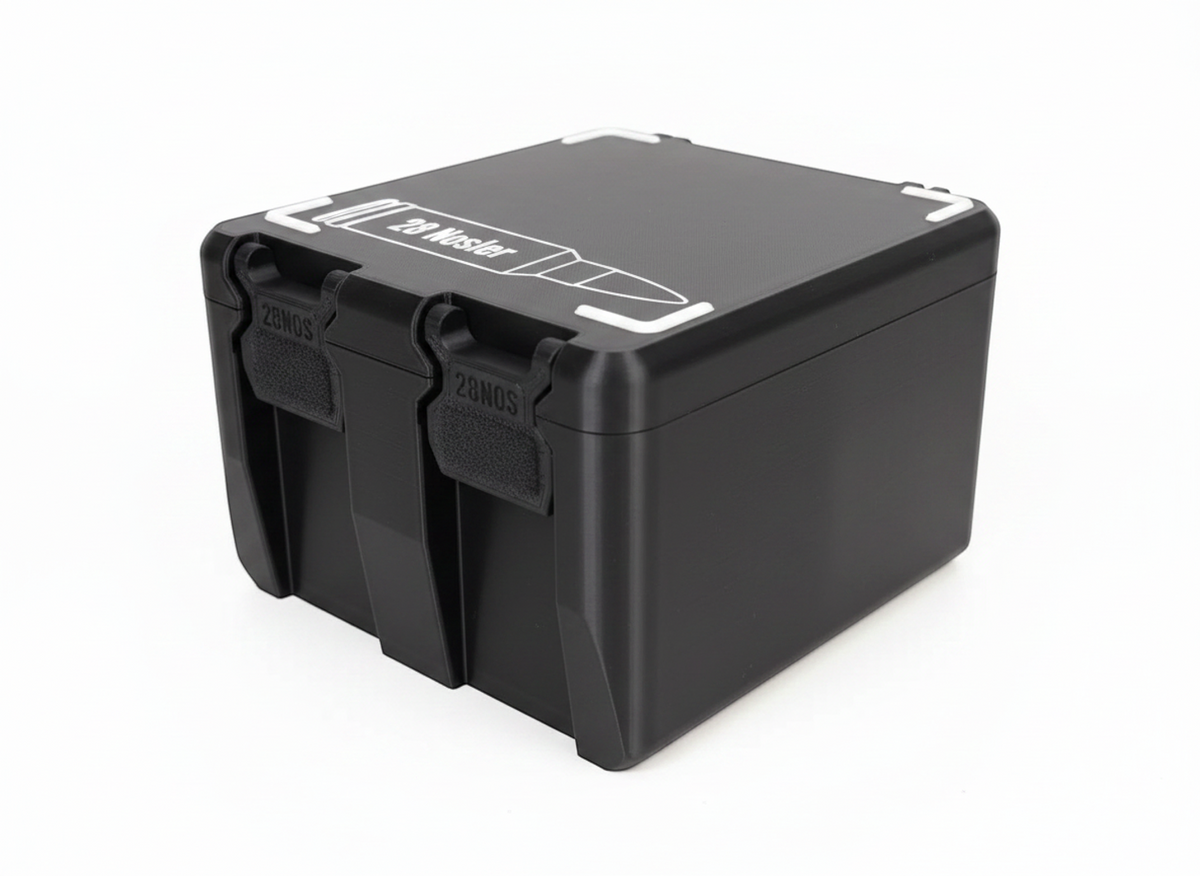 Filamelt Munitionsbox / 28 Nosler / 'Klappdeckel' / Patronenbox, Ammo Box - 3D-Druck aus dem Westerwald