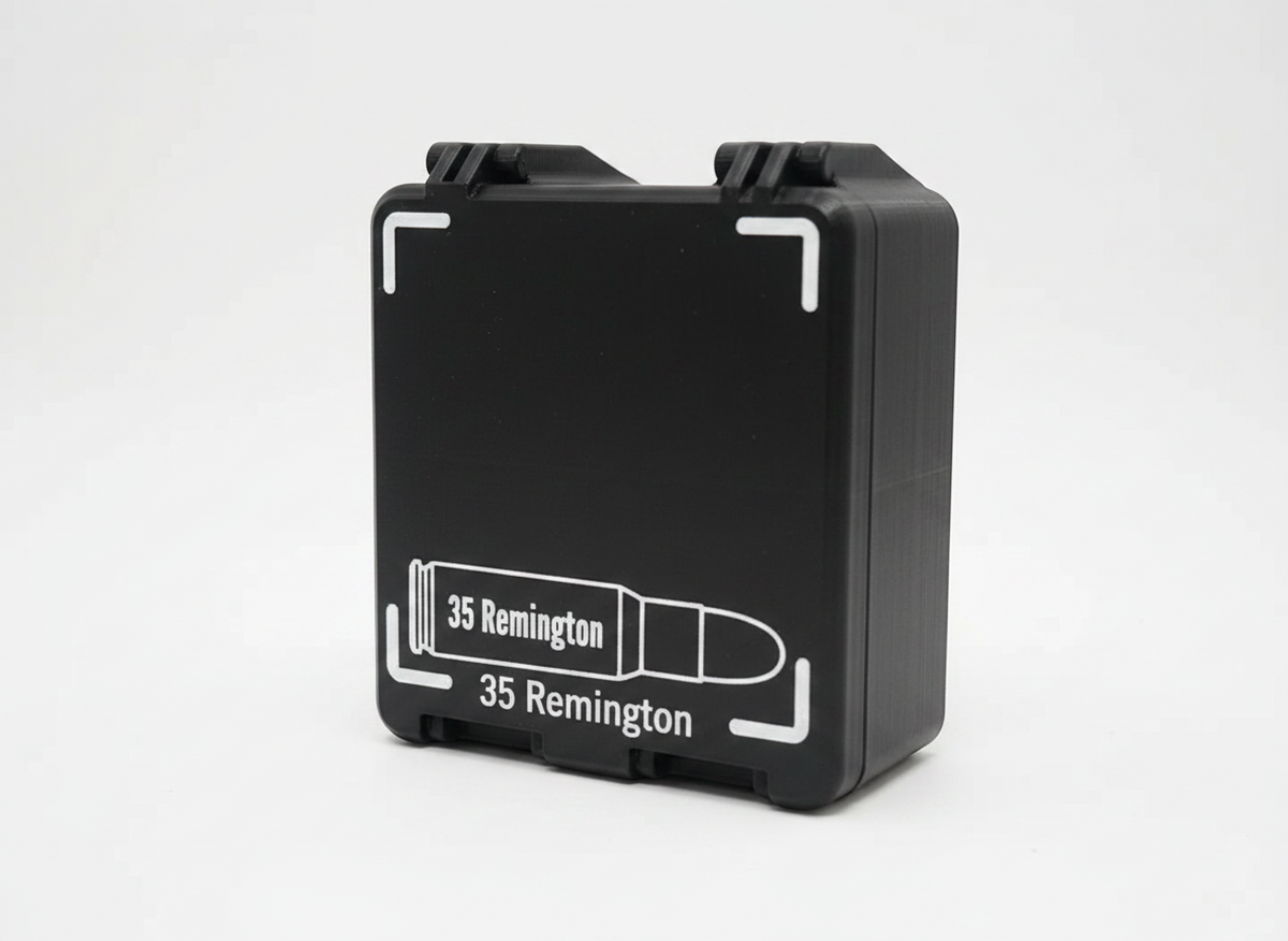 Filamelt Munitionsbox / 35 Remington / 'Klappdeckel' / Patronenbox, Ammo Box - 3D-Druck aus dem Westerwald