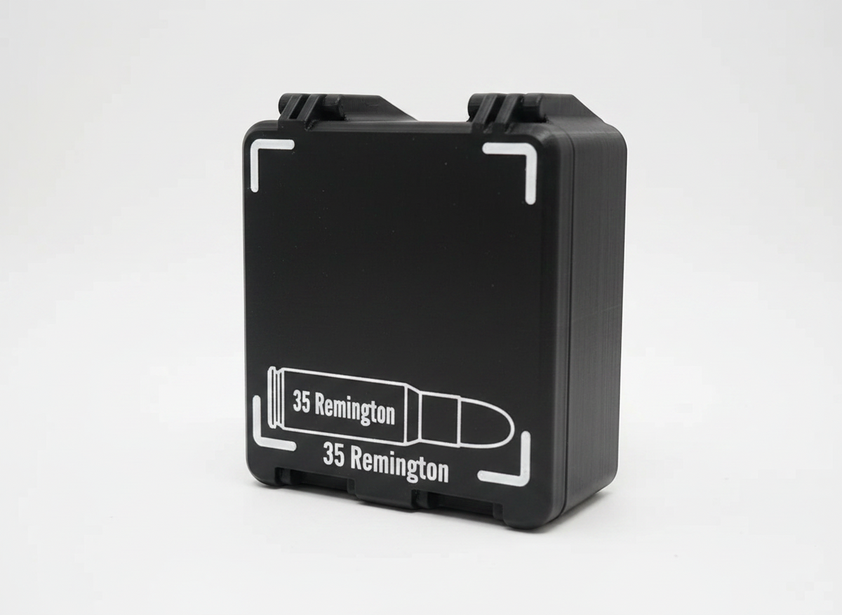 Filamelt Munitionsbox / 35 Remington / 'Klappdeckel' / Patronenbox, Ammo Box - 3D-Druck aus dem Westerwald