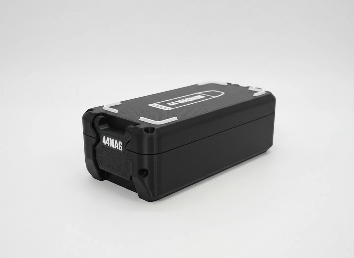 Filamelt Munitionsbox / 44 Magnum / 'Klappdeckel' / Patronenbox, Ammo Box - 3D-Druck aus dem Westerwald