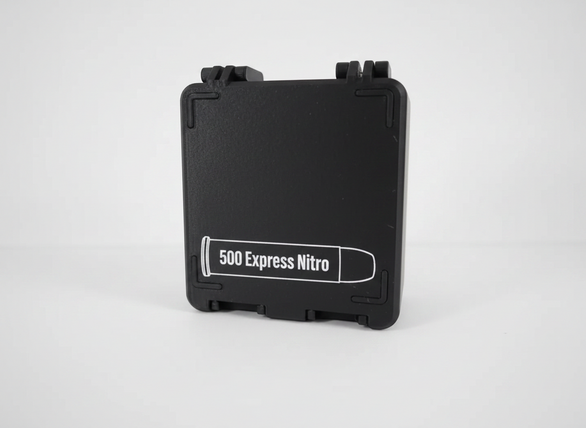 Filamelt Munitionsbox / 500 Nitro Express / 'Klappdeckel' / Patronenbox, Ammo Box - 3D-Druck aus dem Westerwald