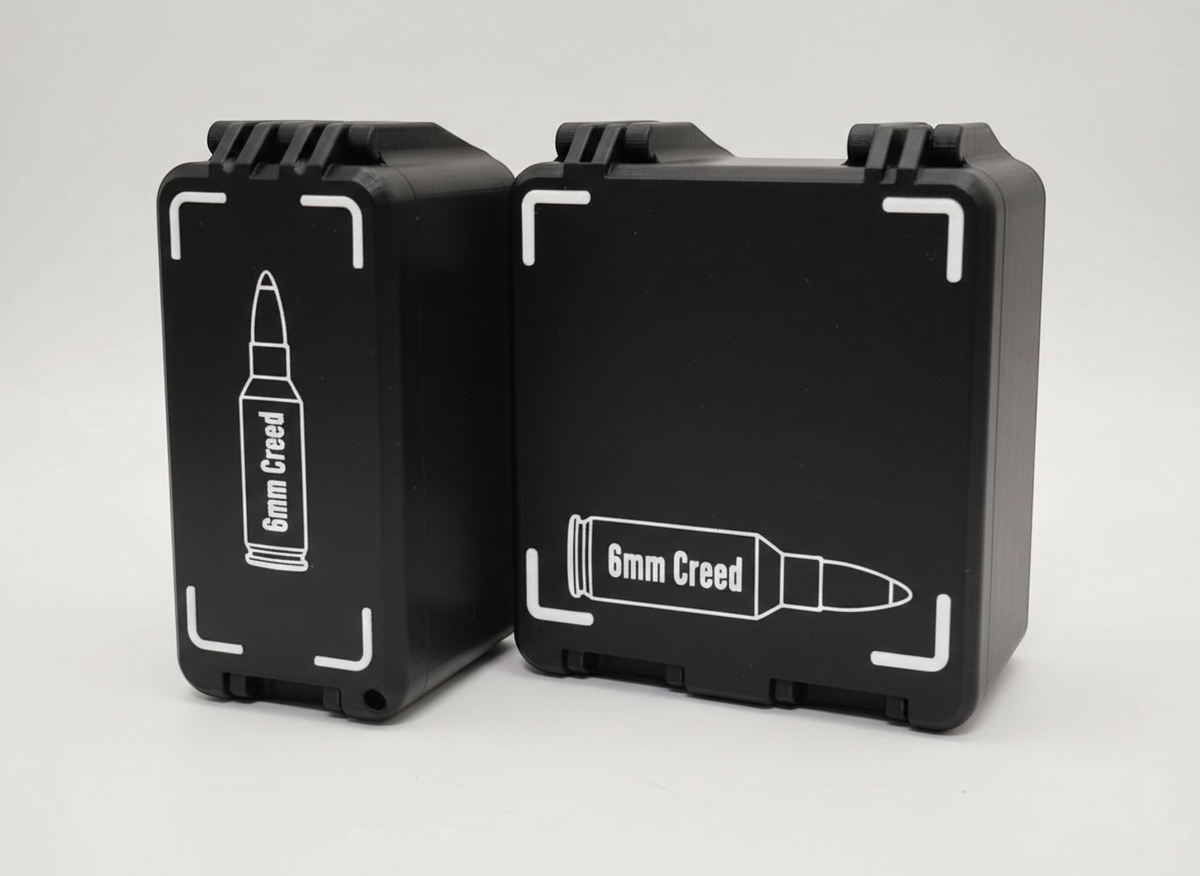 Filamelt Munitionsbox / 6mm Creedmoor / 'Klappdeckel' / Patronenbox, Ammo Box - 3D-Druck aus dem Westerwald