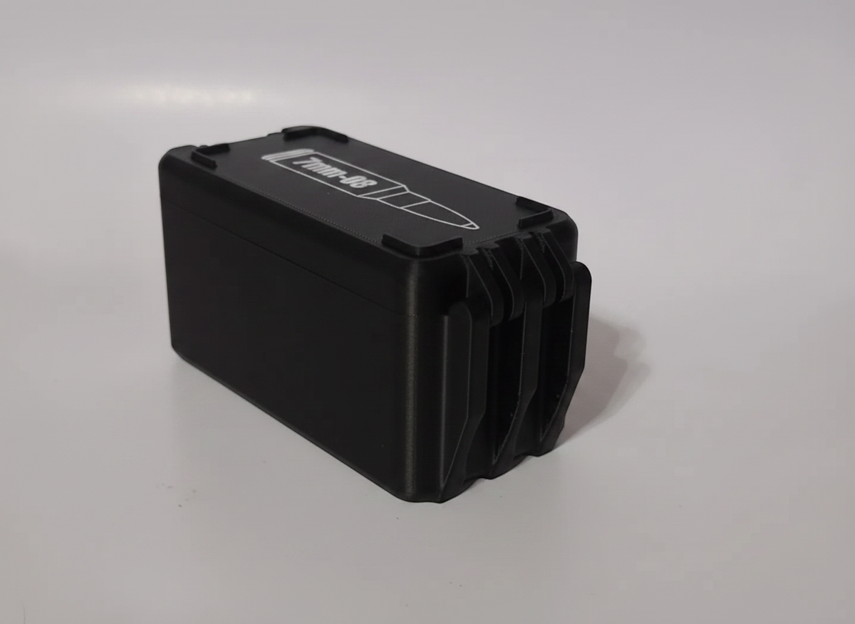 Filamelt Munitionsbox / 7mm-08 Remington / 'Klappdeckel' / Patronenbox, Ammo Box - 3D-Druck aus dem Westerwald