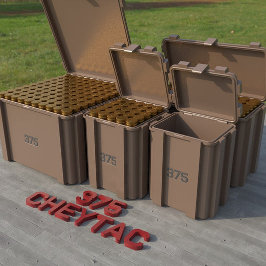 Filamelt Munitionsbox / Ammo Box .375 CheyTac – Patronenbox ‘Klappdeckel’ – 20 / 25 / 50 / 100 Runden