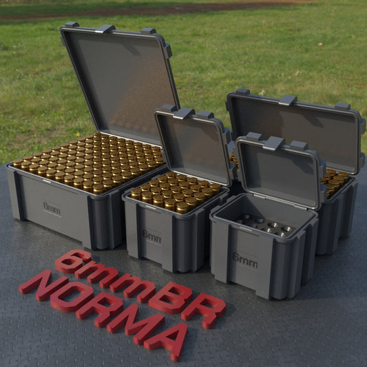 Filamelt Munitionsbox / Ammo Box 6mm BR Norma – Patronenbox ‘Klappdeckel’ – 20 / 25 / 50 / 100 Runden