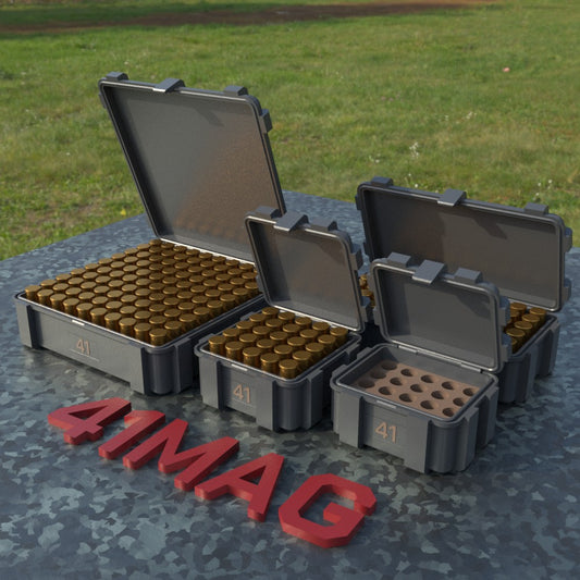 Filamelt Munitionsbox / Ammo Box .41 Magnum – Patronenbox ‘Klappdeckel’ – 20 / 25 / 50 / 100 Runden