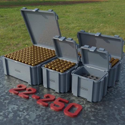 Filamelt Munitionsbox / Ammo Box .22-250 Remington – Patronenbox ‘Klappdeckel’ – 20 / 25 / 50 / 100 Runden