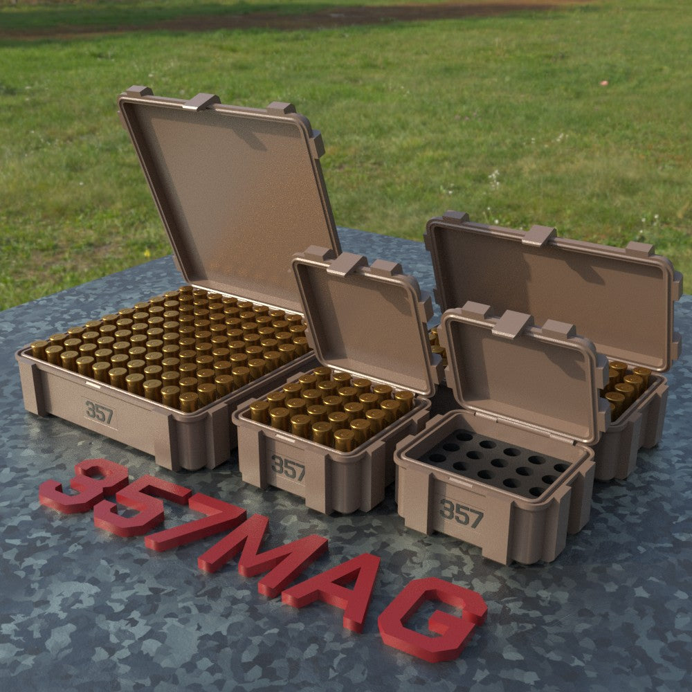 Filamelt Munitionsbox / Ammo Box .357 Magnum – Patronenbox ‘Klappdeckel’ – 20 / 25 / 50 / 100 Runden