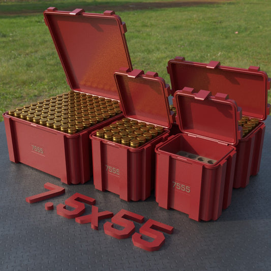 Filamelt Munitionsbox / Ammo Box 7.5x55 – Patronenbox ‘Klappdeckel’ – 20 / 25 / 50 / 100 Runden