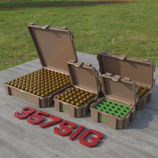 Filamelt Munitionsbox / Ammo Box .357 SIG – Patronenbox ‘Klappdeckel’ – 20 / 25 / 50 / 100 Runden