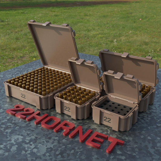 Filamelt Munitionsbox / Ammo Box .22 Hornet – Patronenbox ‘Klappdeckel’ – 20 / 25 / 50 / 100 Runden