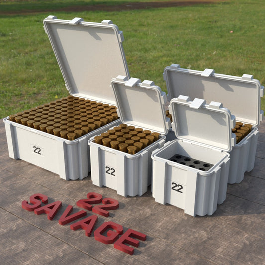 Filamelt Munitionsbox / Ammo Box .22 Savage – Patronenbox ‘Klappdeckel’ – 20 / 25 / 50 / 100 Runden