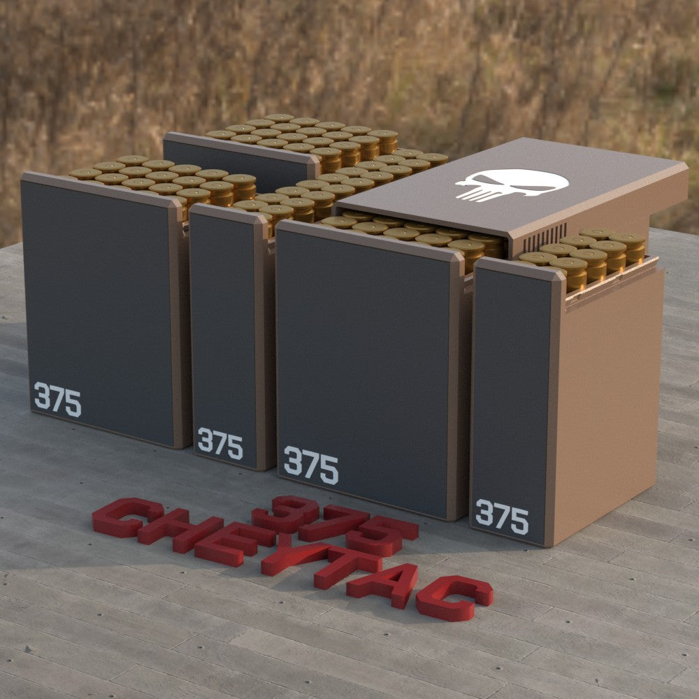 Filamelt Munitionsbox / Ammo Box .375 CheyTac – Patronenbox ‘Schiebedeckel’ – 10 / 20 / 25 / 50 Runden