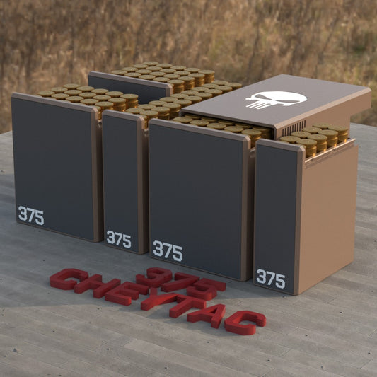 Filamelt Munitionsbox / Ammo Box .375 CheyTac – Patronenbox ‘Schiebedeckel’ – 10 / 20 / 25 / 50 Runden