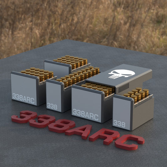 Filamelt Munitionsbox / Ammo Box .338 ARC – Patronenbox ‘Schiebedeckel’ – 10 / 20 / 25 / 50 Runden