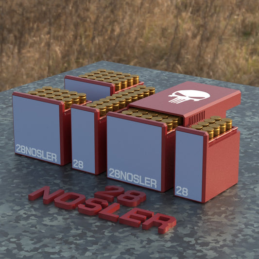 Filamelt Munitionsbox / Ammo Box .28 Nosler – Patronenbox ‘Schiebedeckel’ – 10 / 20 / 25 / 50 Runden