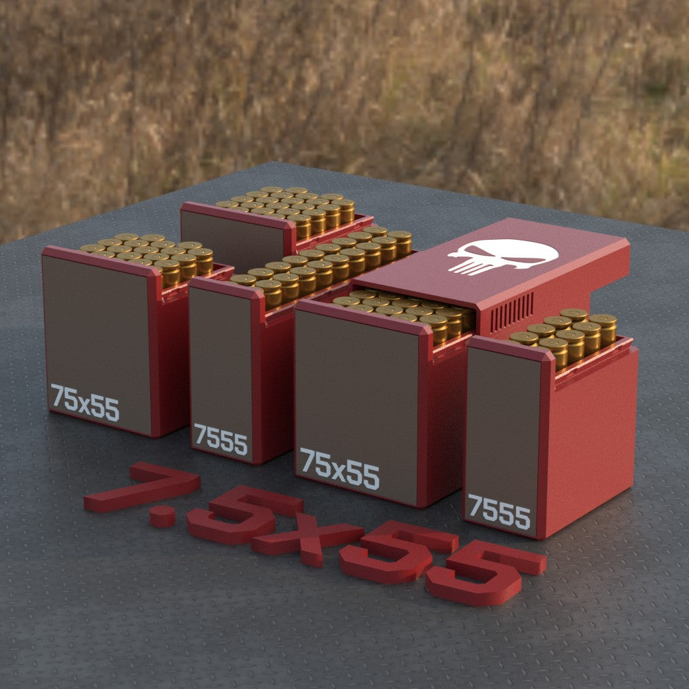 Filamelt Munitionsbox / Ammo Box 7.5x55 – Patronenbox ‘Schiebedeckel’ – 10 / 20 / 25 / 50 Runden