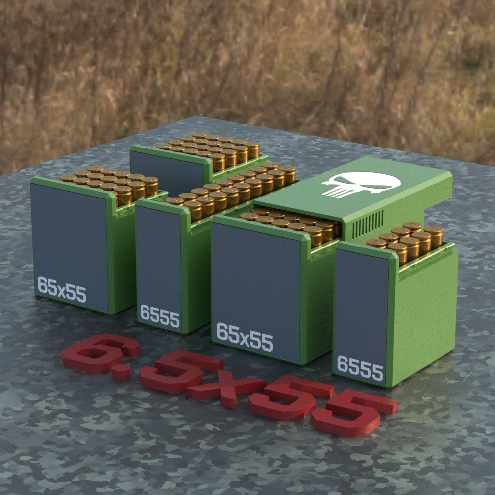 Filamelt Munitionsbox / Ammo Box 6.5x55 – Patronenbox ‘Schiebedeckel’ – 10 / 20 / 25 / 50 Runden