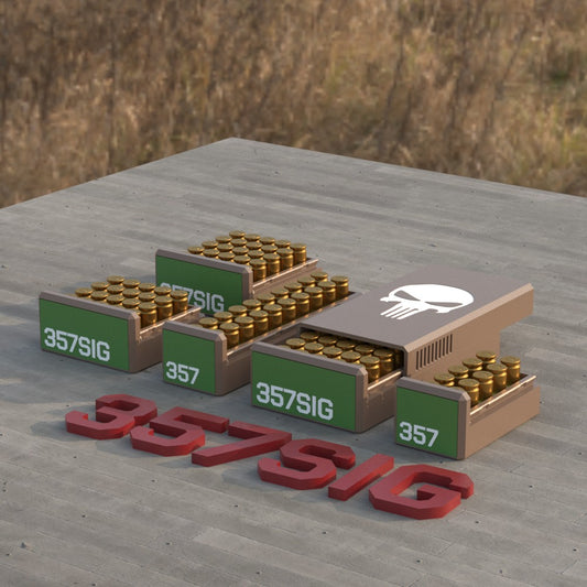 Filamelt Munitionsbox / Ammo Box .357 SIG – Patronenbox ‘Schiebedeckel’ – 10 / 20 / 25 / 50 Runden