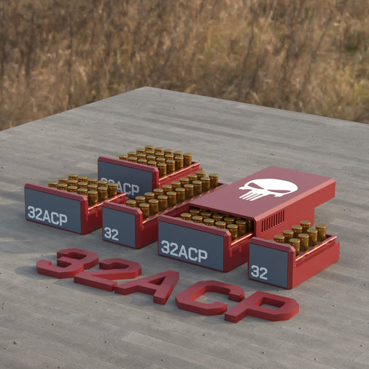 Filamelt Munitionsbox / Ammo Box .32 ACP – Patronenbox ‘Schiebedeckel’ – 10 / 20 / 25 / 50 Runden