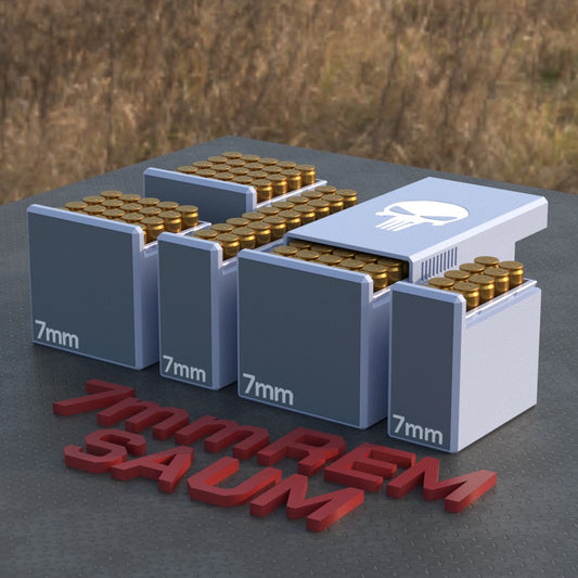 Filamelt Munitionsbox / Ammo Box 7mm REM SAUM – Patronenbox ‘Schiebedeckel’ – 10 / 20 / 25 / 50 Runden