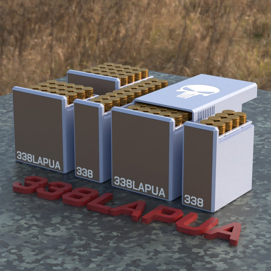 Filamelt Munitionsbox / Ammo Box .338 Lapua Magnum – Patronenbox ‘Schiebedeckel’ – 10 / 20 / 25 / 50 Runden