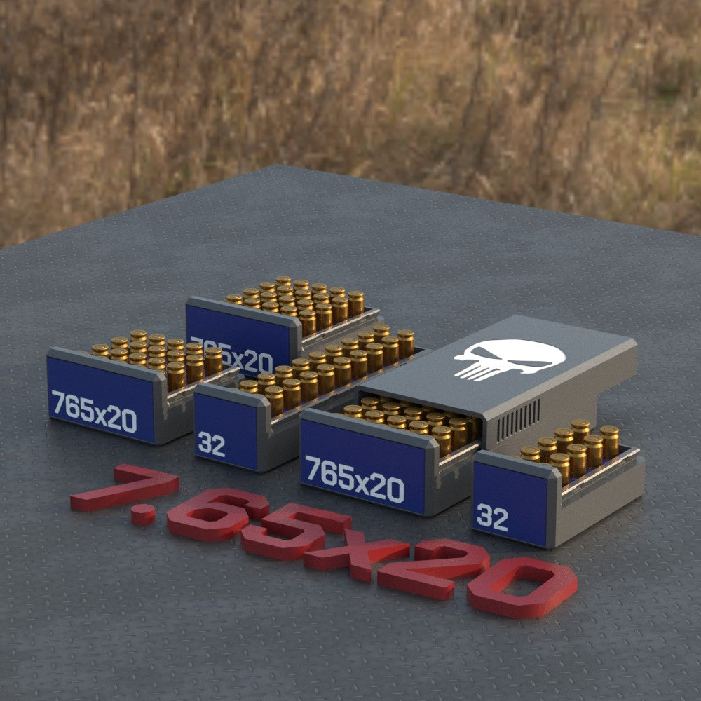 Filamelt Munitionsbox / Ammo Box 7.65mm / .32 French Long – Patronenbox ‘Schiebedeckel’ – 10 / 20 / 25 / 50 Runden