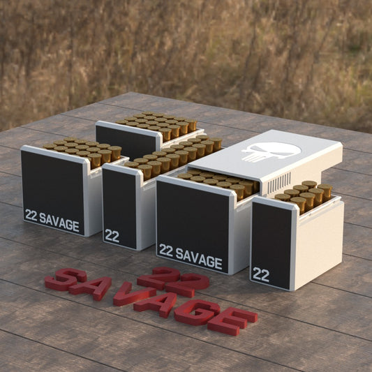 Filamelt Munitionsbox / Ammo Box .22 Savage – Patronenbox ‘Schiebedeckel’ – 10 / 20 / 25 / 50 Runden