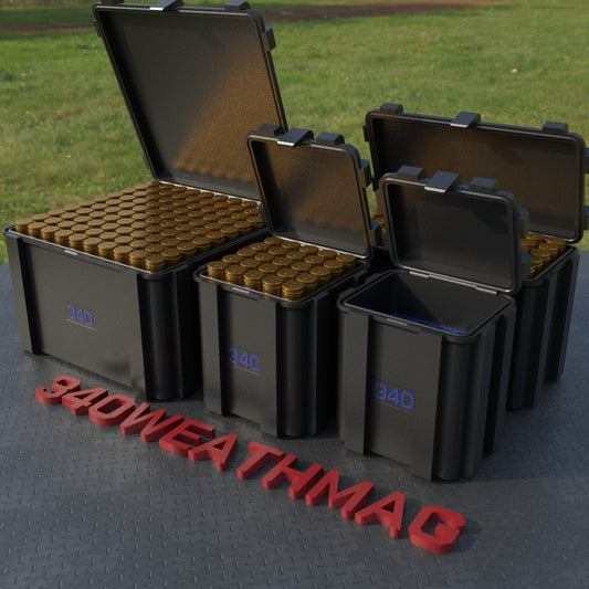 Filamelt Munitionsbox / .340 Weatherby Magnum / ‘Klappdeckel’  / Patronenbox, Ammo Box - 3D-Druck aus dem Westerwald