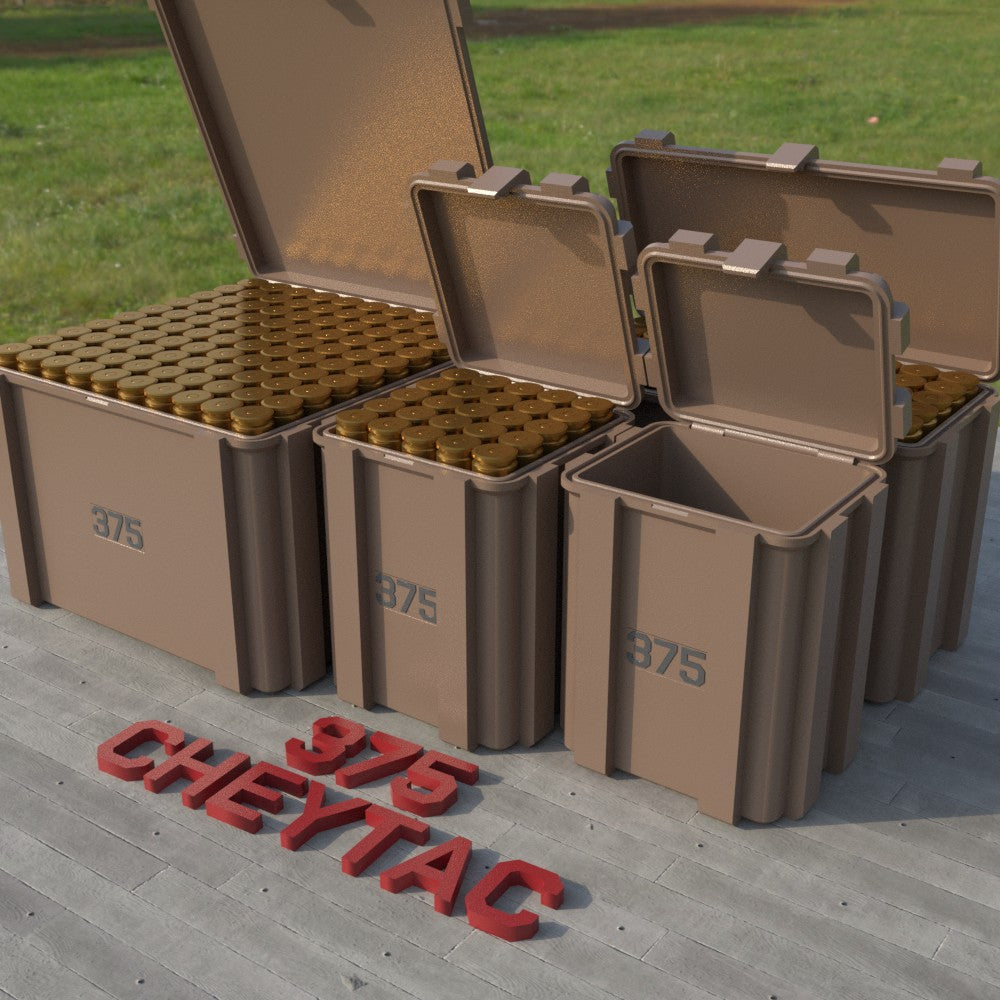 Filamelt Munitionsbox / .375 CheyTac / ‘Klappdeckel’  / Patronenbox, Ammo Box - 3D-Druck aus dem Westerwald