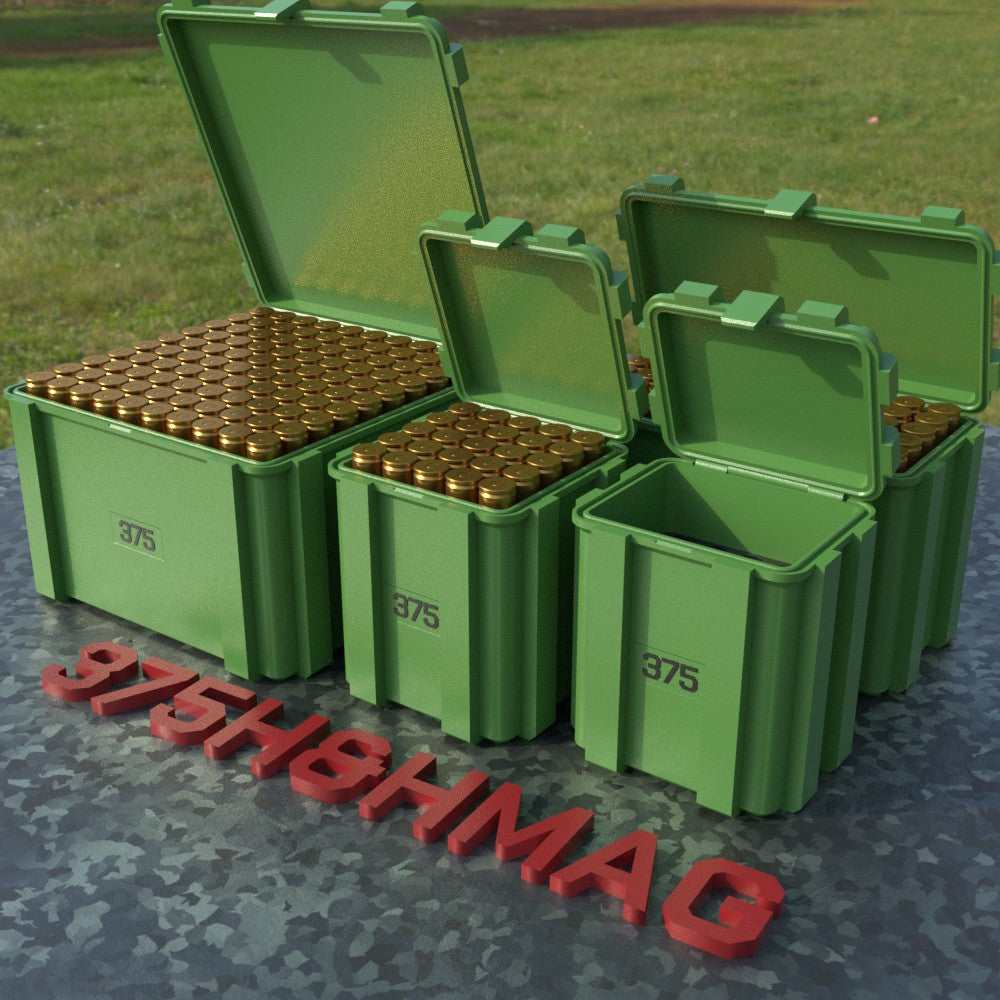 Filamelt Munitionsbox / .375 H&H Mag / ‘Klappdeckel’  / Patronenbox, Ammo Box - 3D-Druck aus dem Westerwald