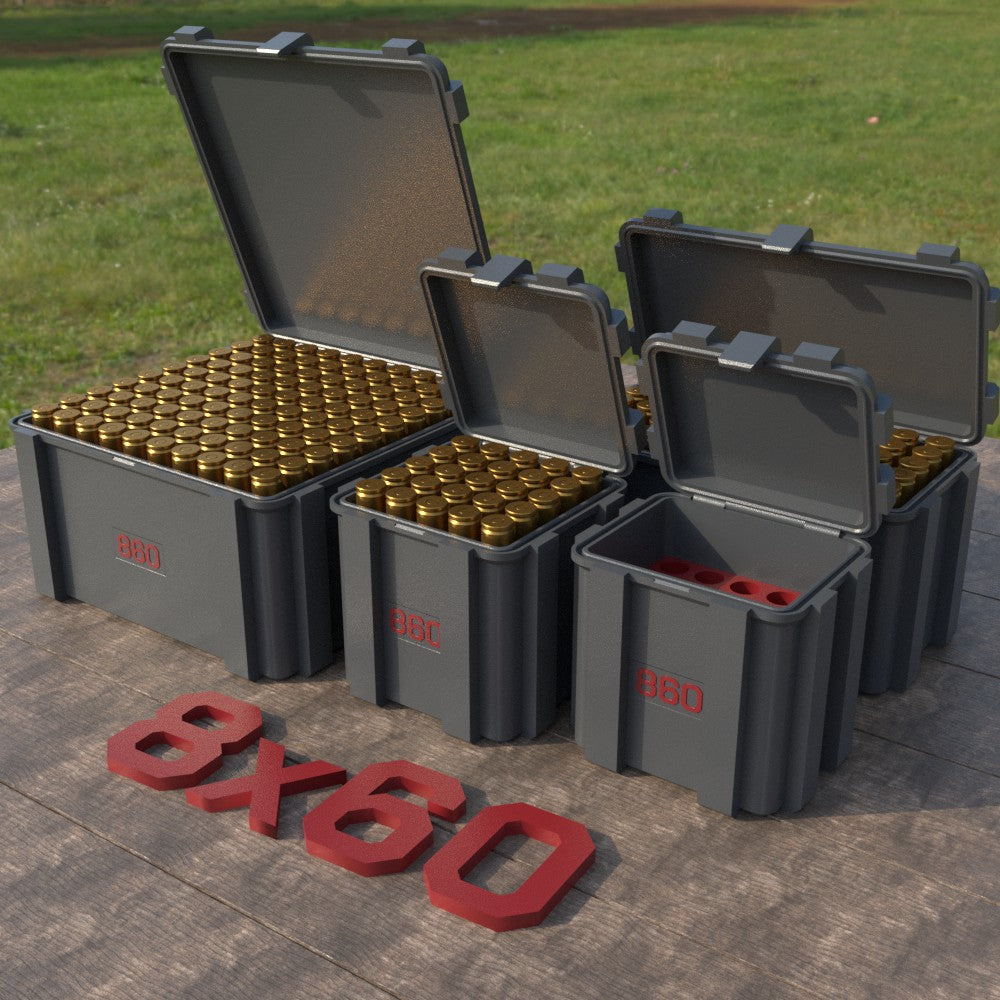 Filamelt Munitionsbox / 8x60 / ‘Klappdeckel’  / Patronenbox, Ammo Box - 3D-Druck aus dem Westerwald