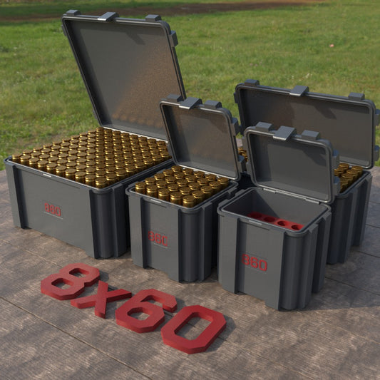 Filamelt Munitionsbox / 8x60 / ‘Klappdeckel’  / Patronenbox, Ammo Box - 3D-Druck aus dem Westerwald