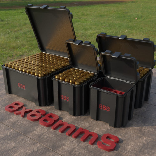 Filamelt Munitionsbox / 8x68mm S / ‘Klappdeckel’  / Patronenbox, Ammo Box - 3D-Druck aus dem Westerwald