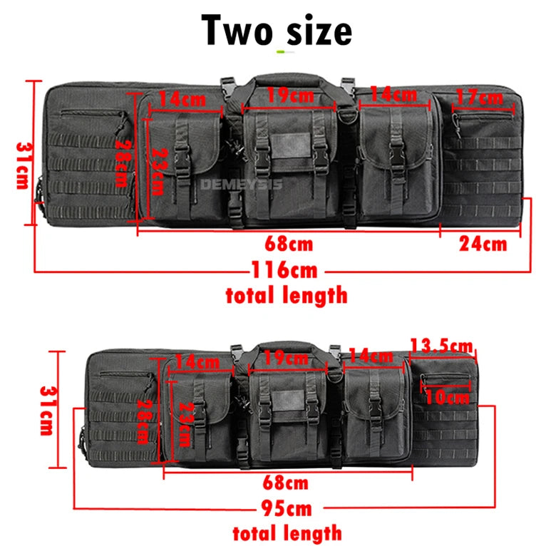 Taktische MOLLE-Waffentasche für 2 Gewehre – 600D Oxford – Rucksack & Tasche – 95 cm / 116 cm – Airsoft, Jagd, Schießsport