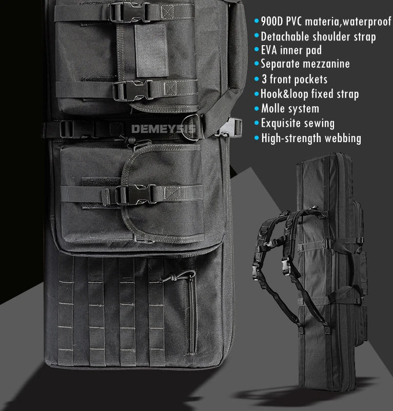 Taktische MOLLE-Waffentasche für 2 Gewehre – 600D Oxford – Rucksack & Tasche – 95 cm / 116 cm – Airsoft, Jagd, Schießsport