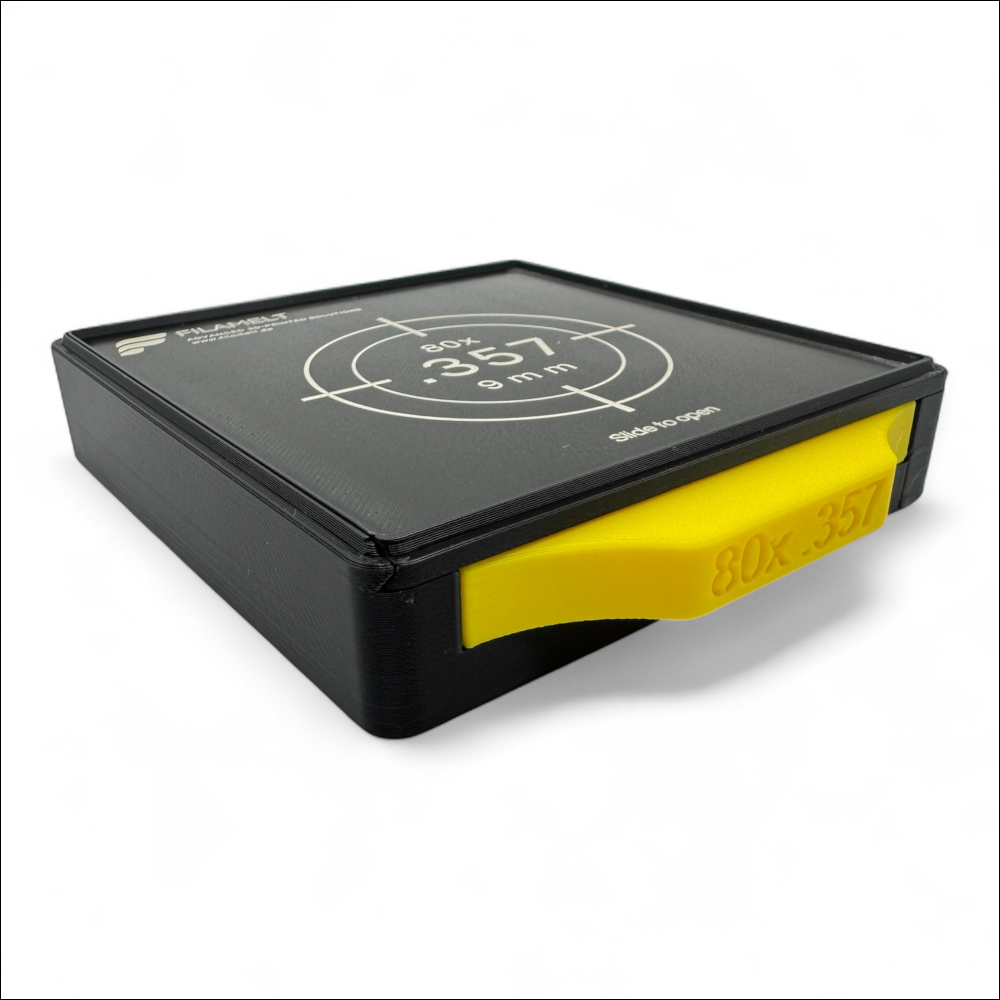 Diabolo-Box für 80x.357 / 9 mm – Praktisch stapelbar wiederverwendbar. Matchbox Gelb Schießsport-Zubehör